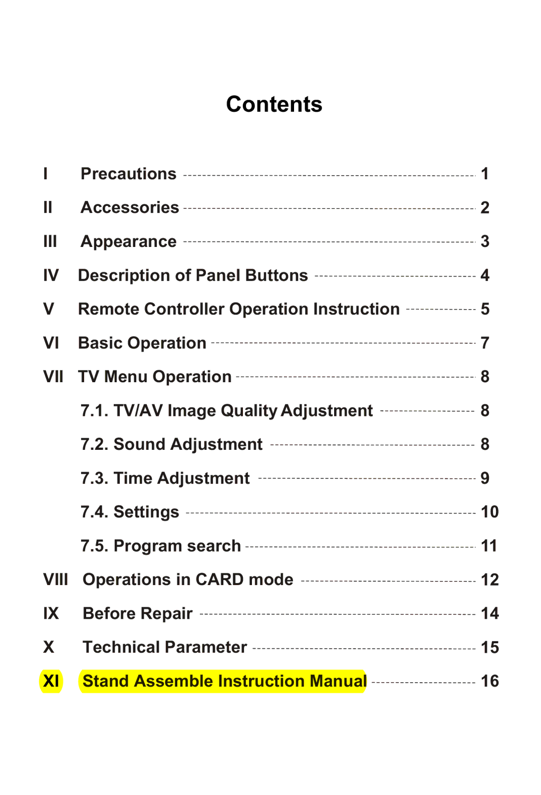 Sylvania SRT702A manual Contents 