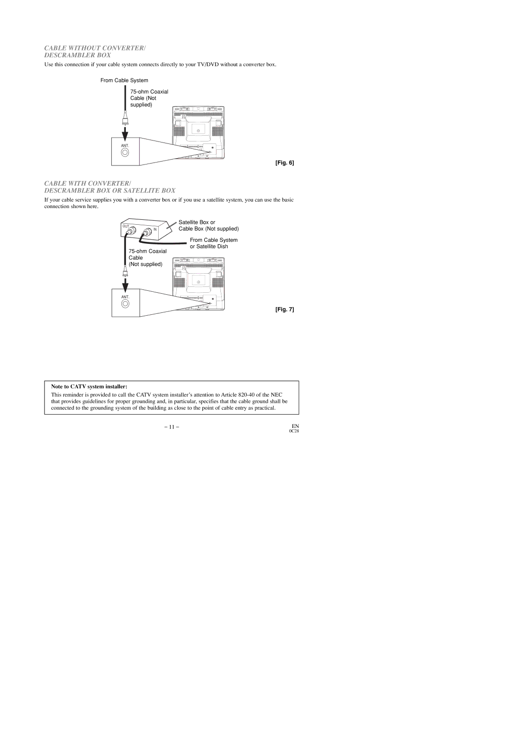 Sylvania SRTD219 Cable Without Converter Descrambler BOX, Cable with Converter Descrambler BOX or Satellite BOX 