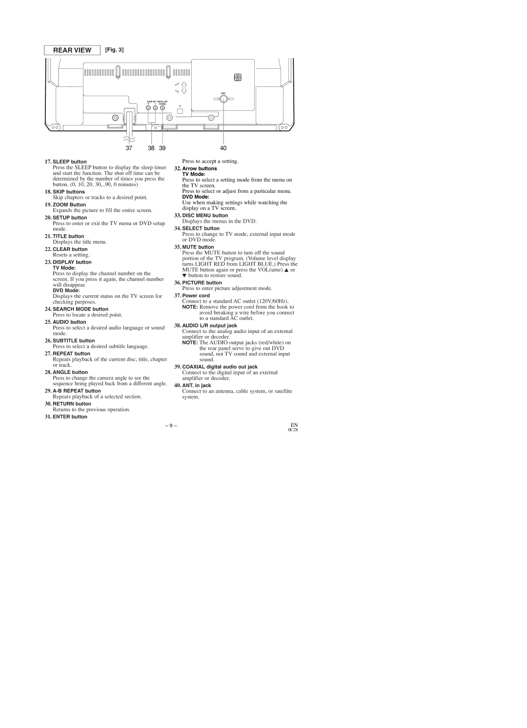 Sylvania SRTD219 owner manual Skip chapters or tracks to a desired point, Expands the picture to fill the entire screen 