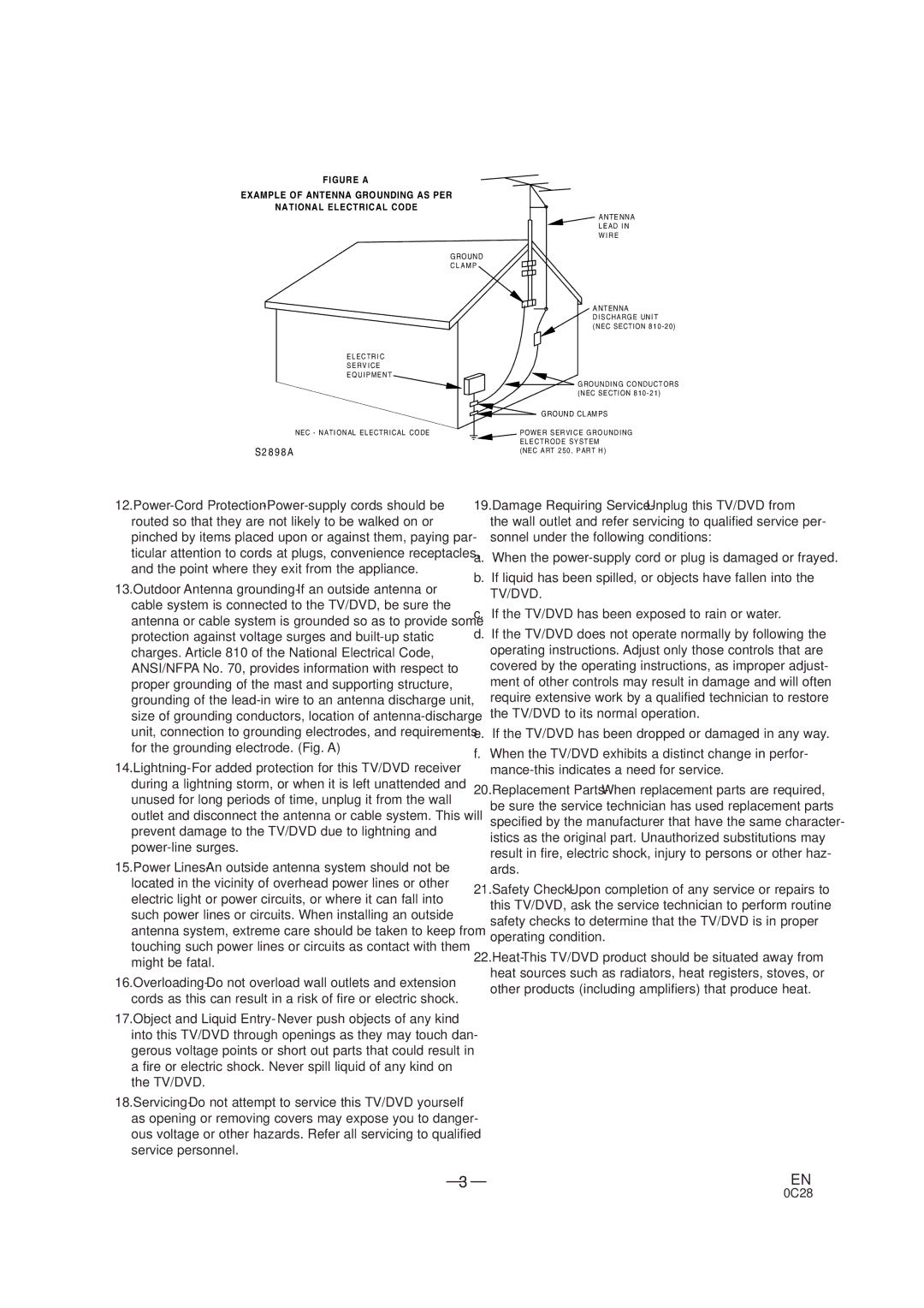 Sylvania SRTD319 owner manual S2 8 9 8 a 