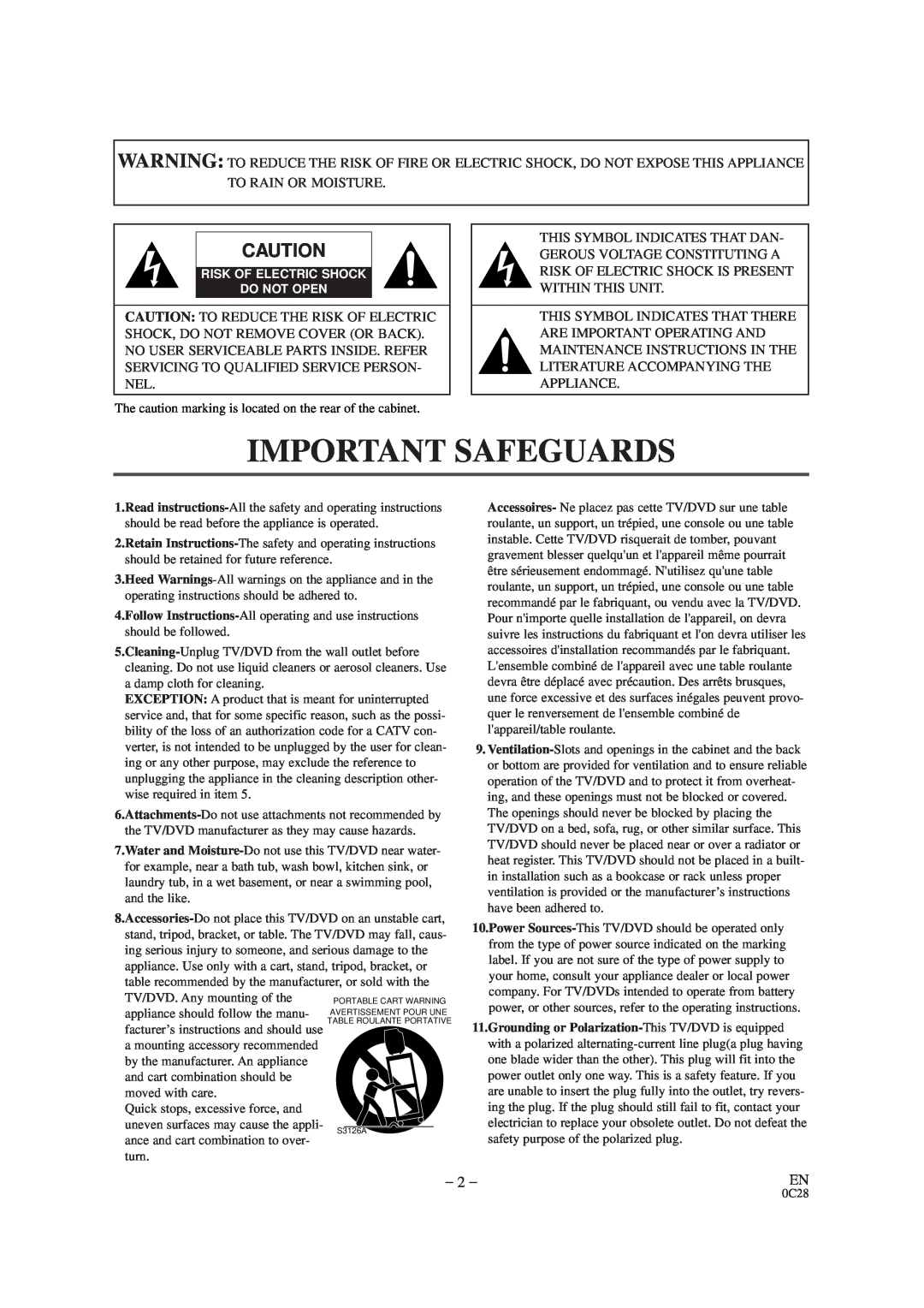 Sylvania SRTD420 owner manual Important Safeguards 
