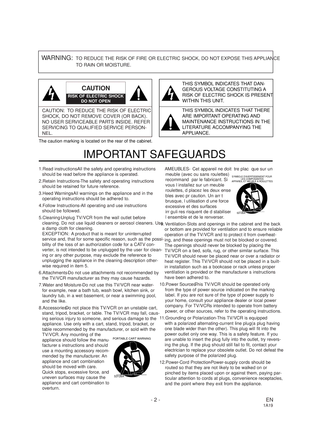 Sylvania SSC091 owner manual Important Safeguards 