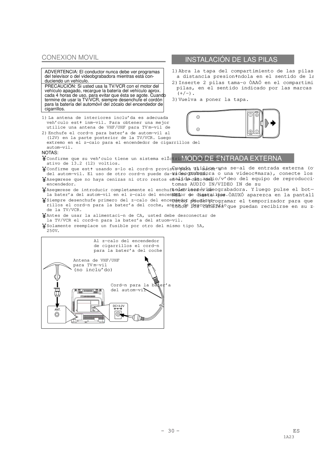 Sylvania SSC091 owner manual Instalación DE LAS Pilas 