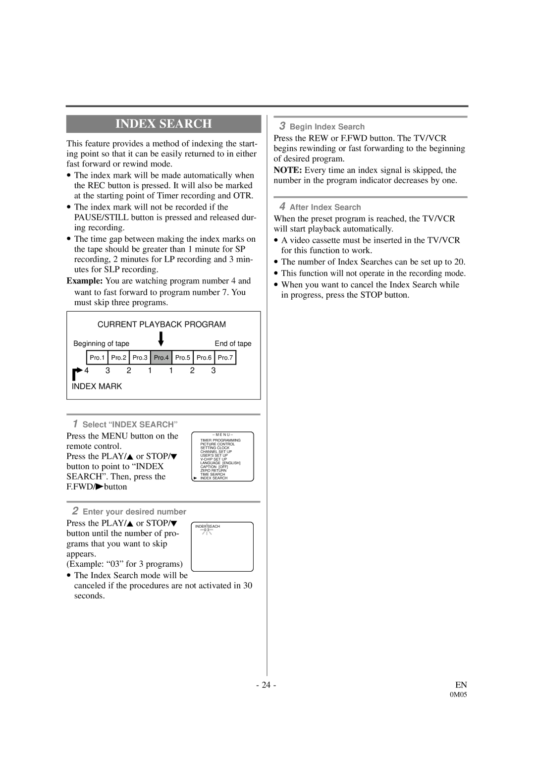 Sylvania SSC130B owner manual Index Search 