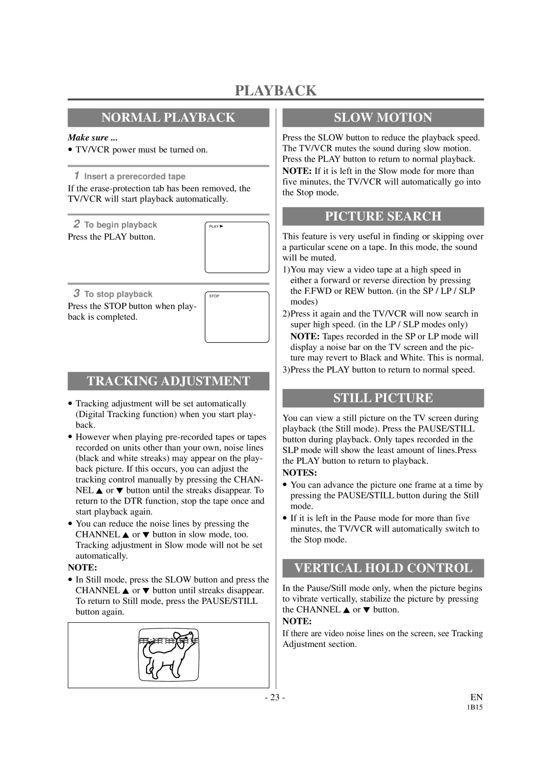 Sylvania SSC191 owner manual Playback 