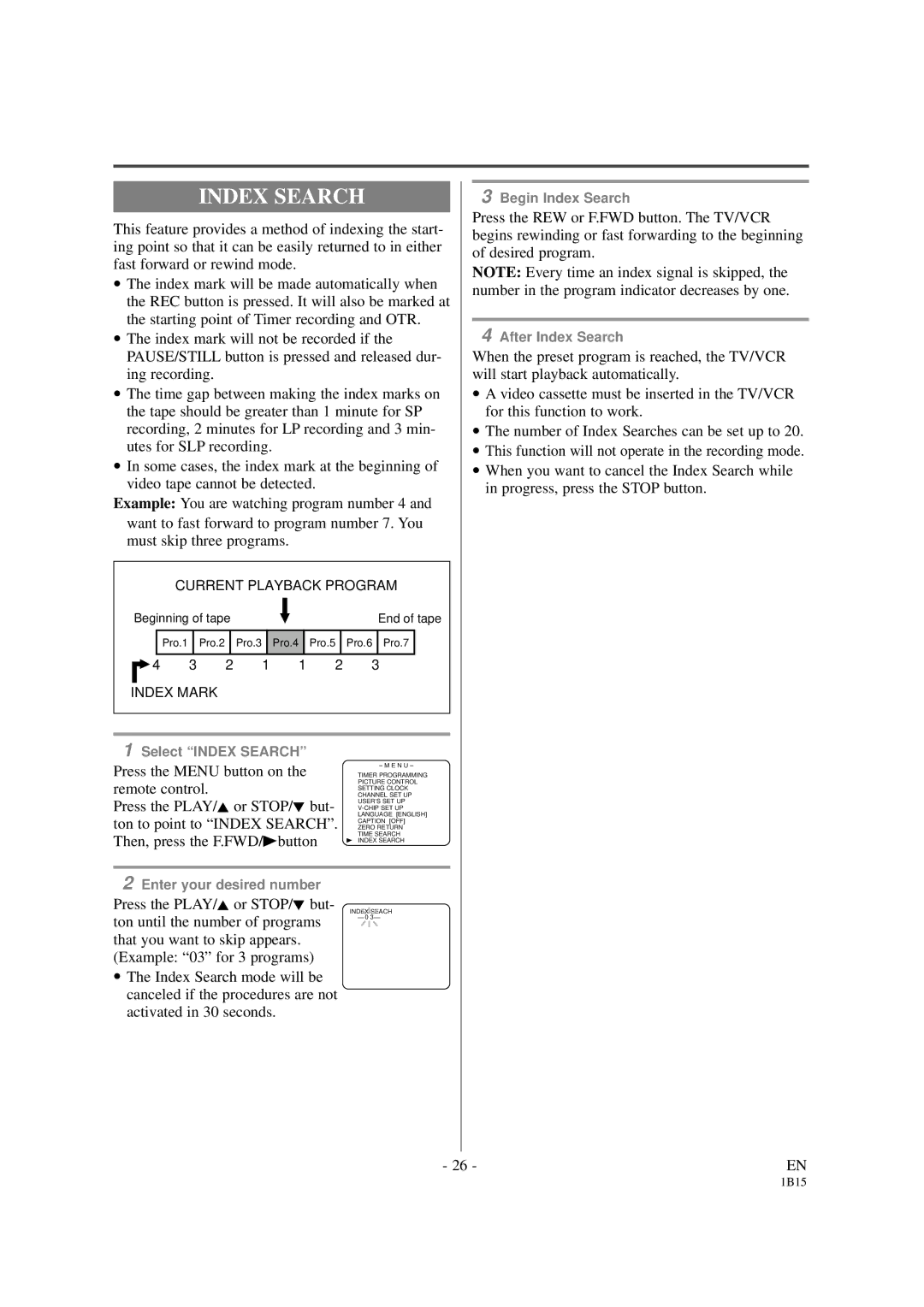 Sylvania SSC191 owner manual Index Search 