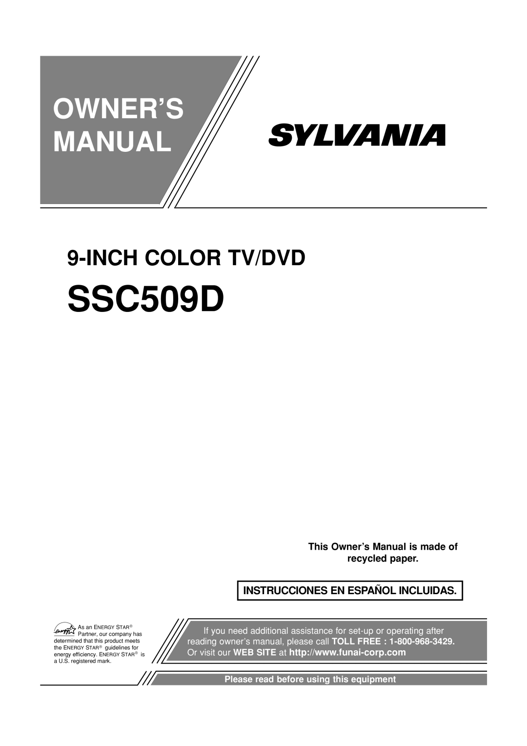 Sylvania SSC509D owner manual 