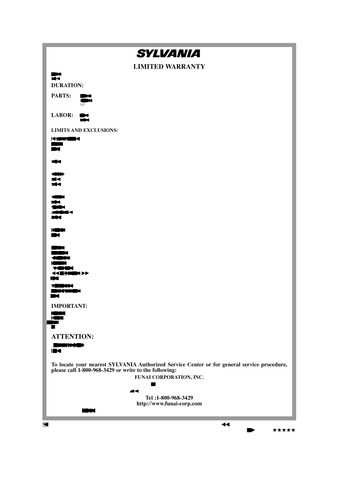 Sylvania SSC509D owner manual Duration, Tel, 0EMN02110, TD002UC 