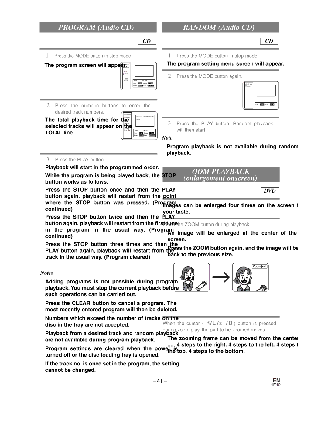 Sylvania SSC719B owner manual Zoom Playback 