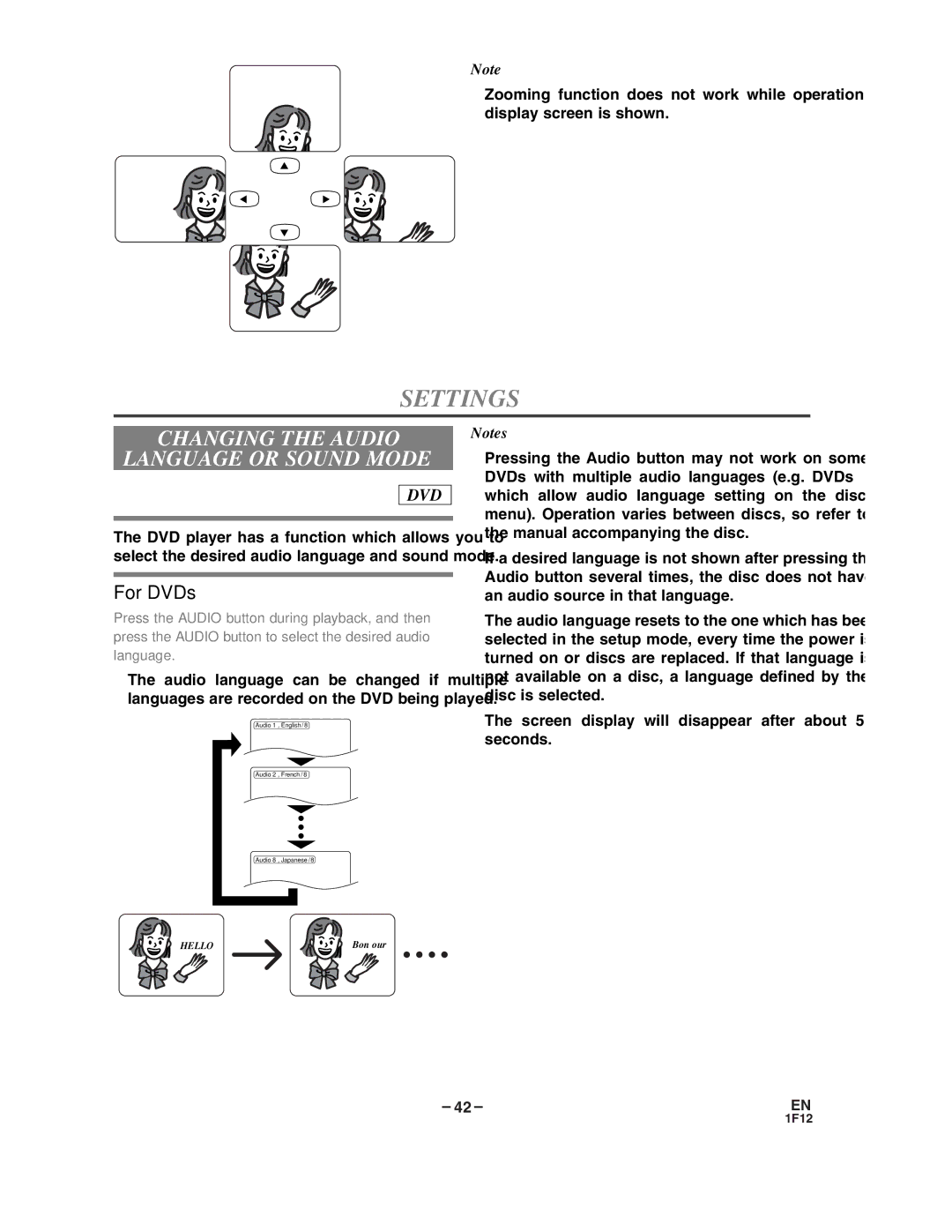 Sylvania SSC719B owner manual Settings, Changing the Audio Language or Sound Mode 