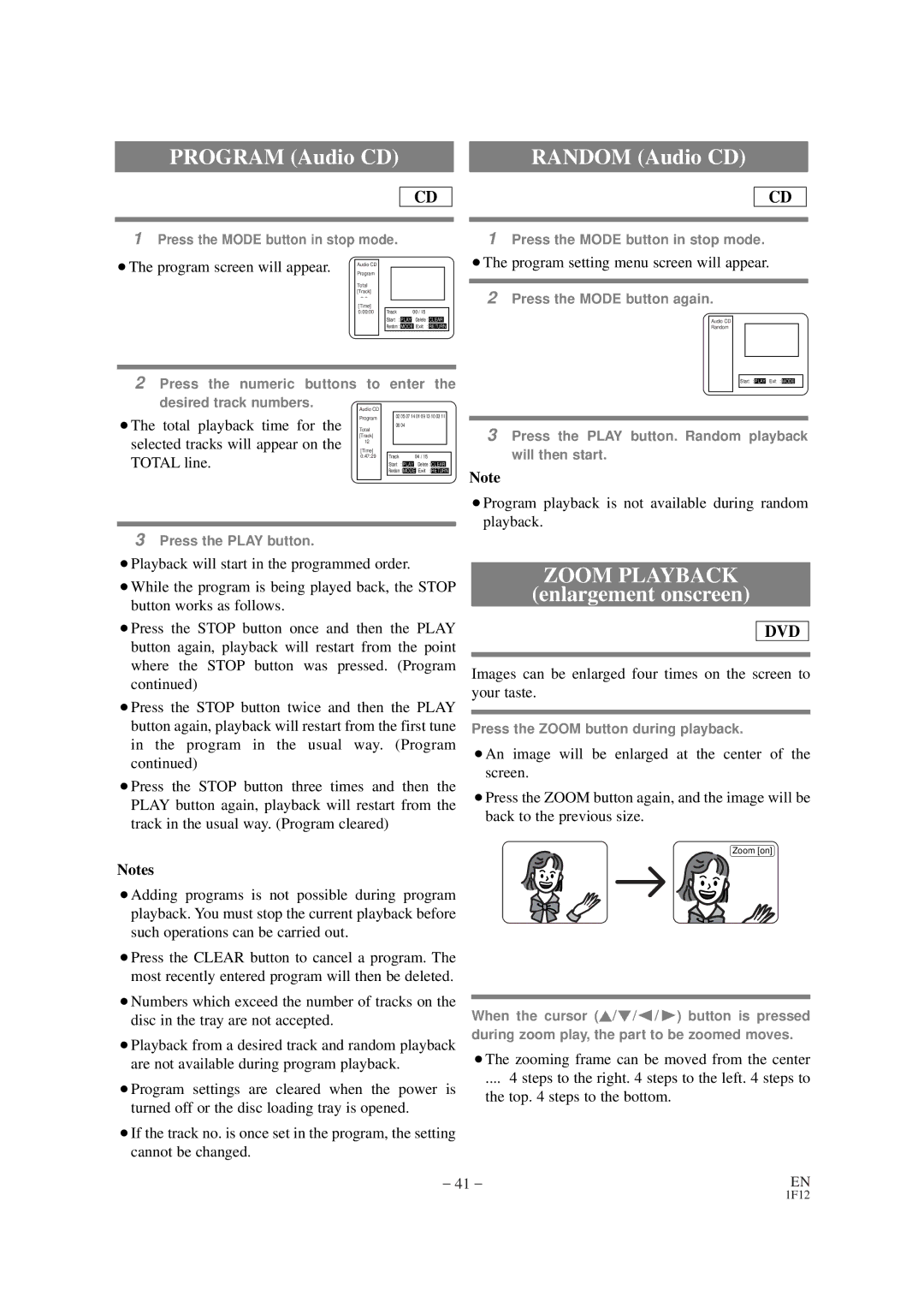 Sylvania SSC727B owner manual Zoom Playback 