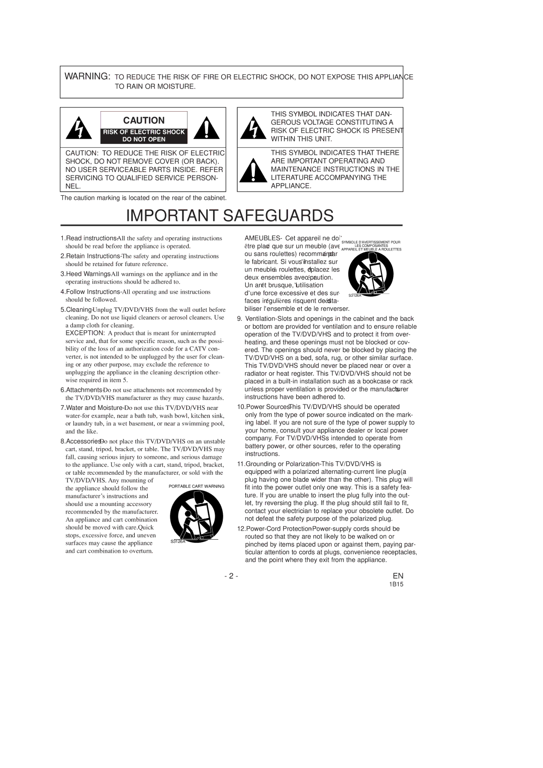 Sylvania SSC727C owner manual Important Safeguards 