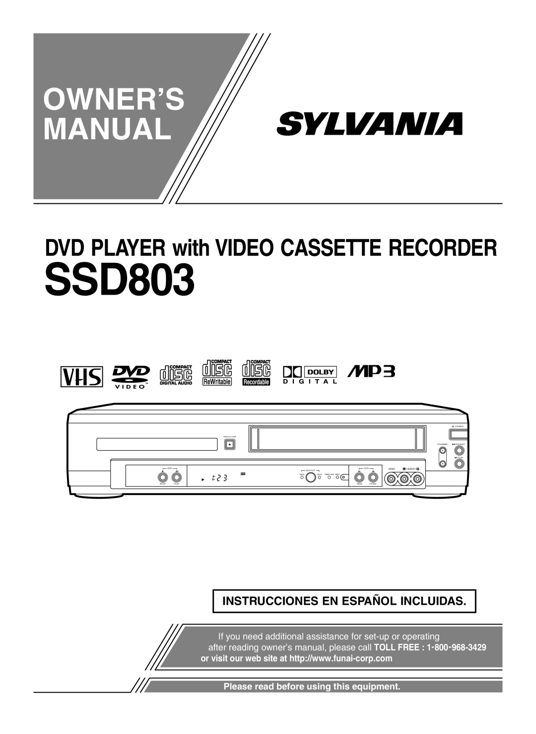 Sylvania SSD803 owner manual 