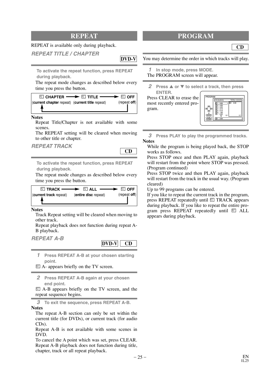 Sylvania SSD803 owner manual Repeat Title / Chapter, Repeat Track, Repeat A-B 