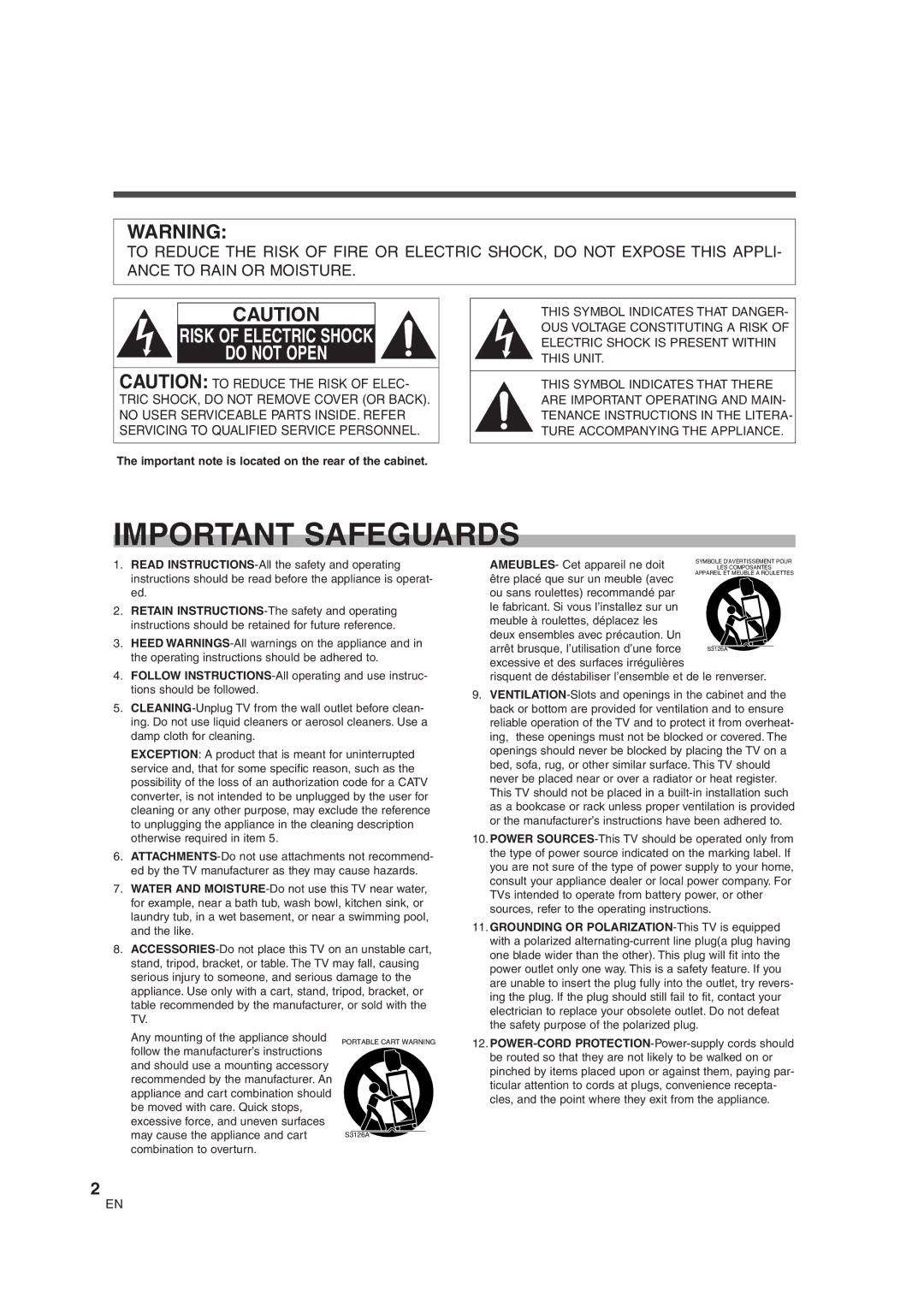 Sylvania SSGF4276 owner manual Important Safeguards 