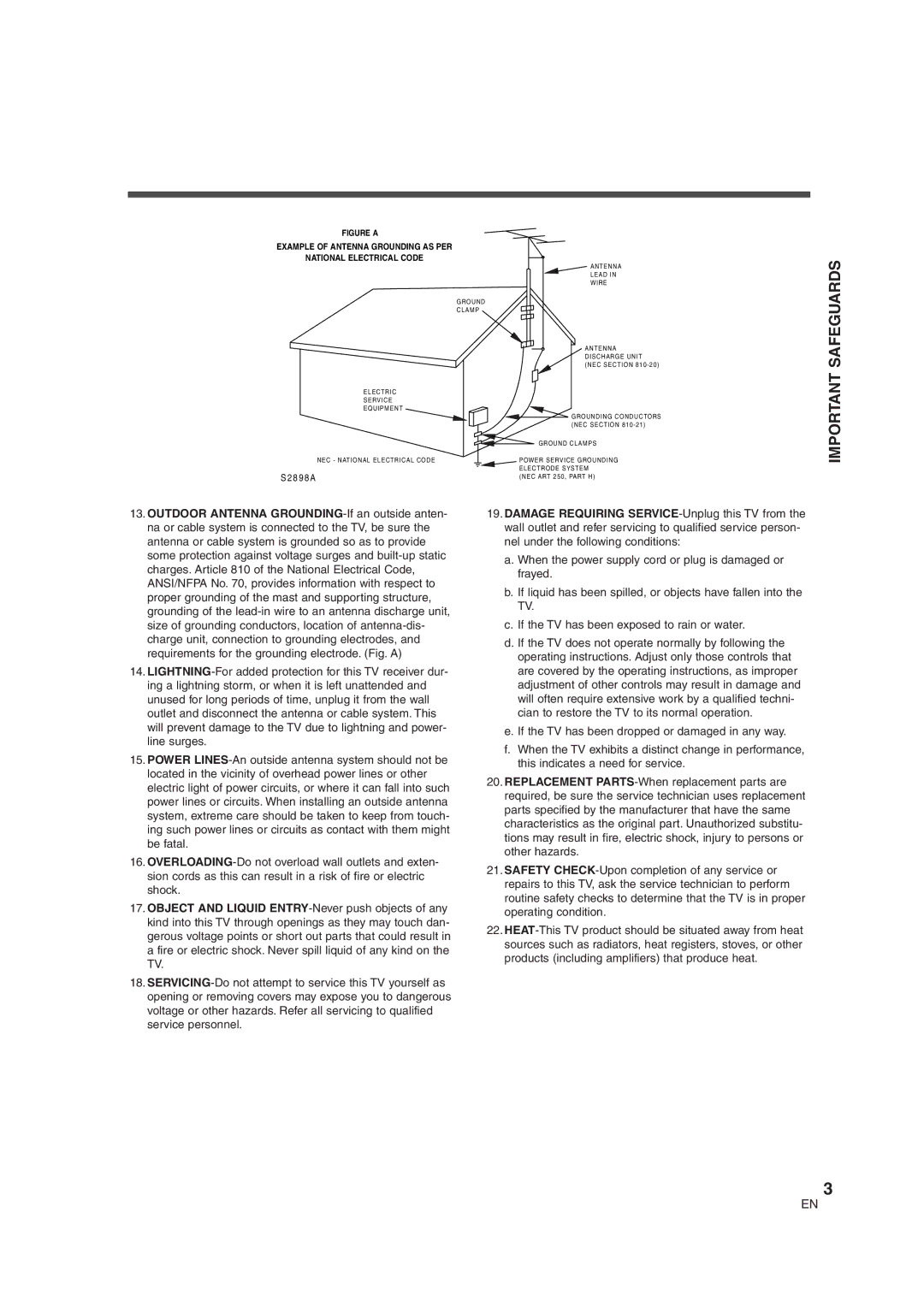 Sylvania SSGF4276 owner manual Important Safeguards, Figure a 