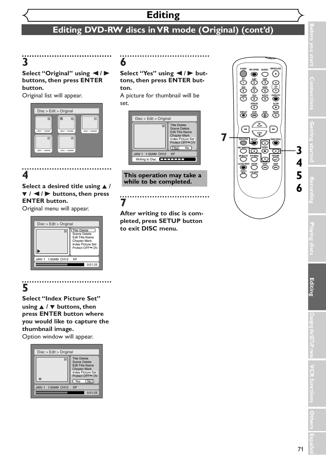 Sylvania SSR90V4 owner manual Picture for thumbnail will be, Set 