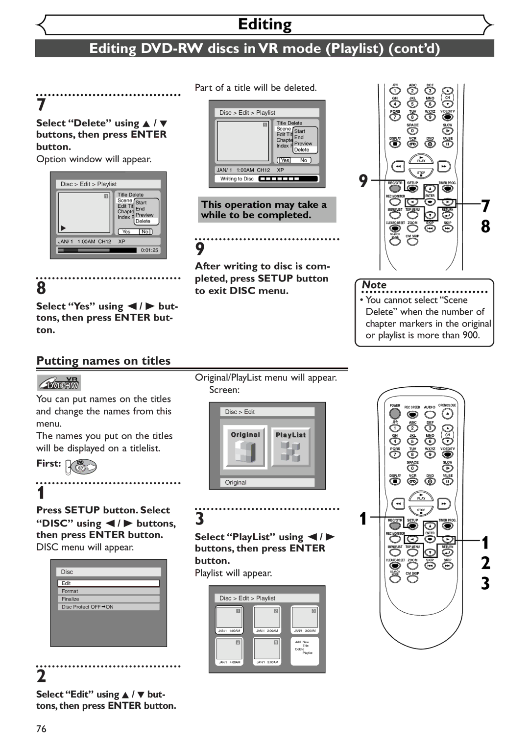 Sylvania SSR90V4 owner manual Part of a title will be deleted, Select Delete using K / L buttons, then press Enter button 