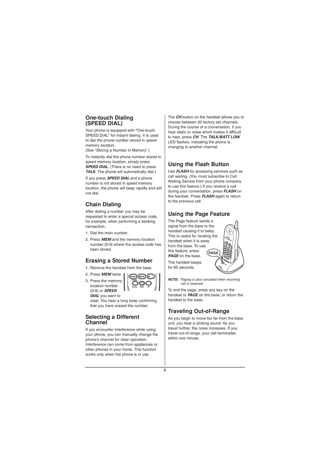 Sylvania ST88244 manual Speed Dial 