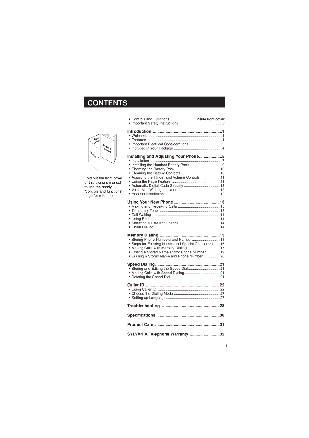 Sylvania ST88245 manual Contents 