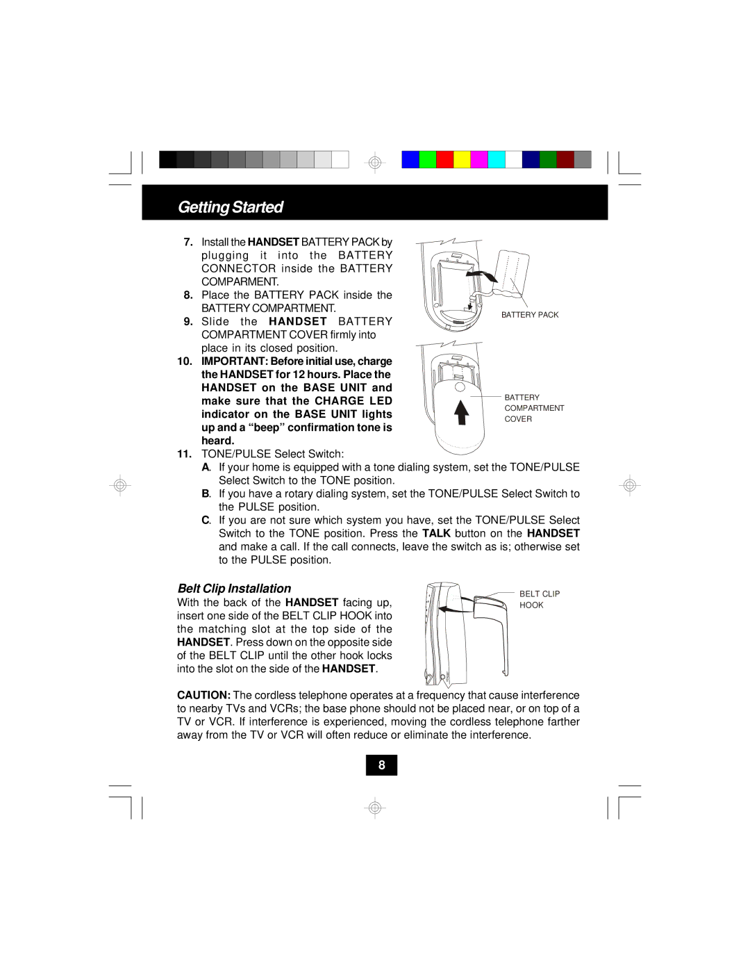 Sylvania STC580 owner manual Belt Clip Installation 