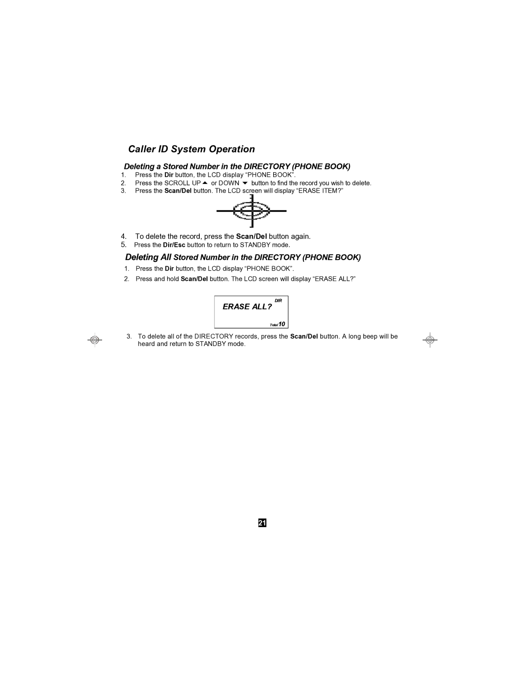 Sylvania STC590 owner manual Deleting a Stored Number in the Directory Phone Book 