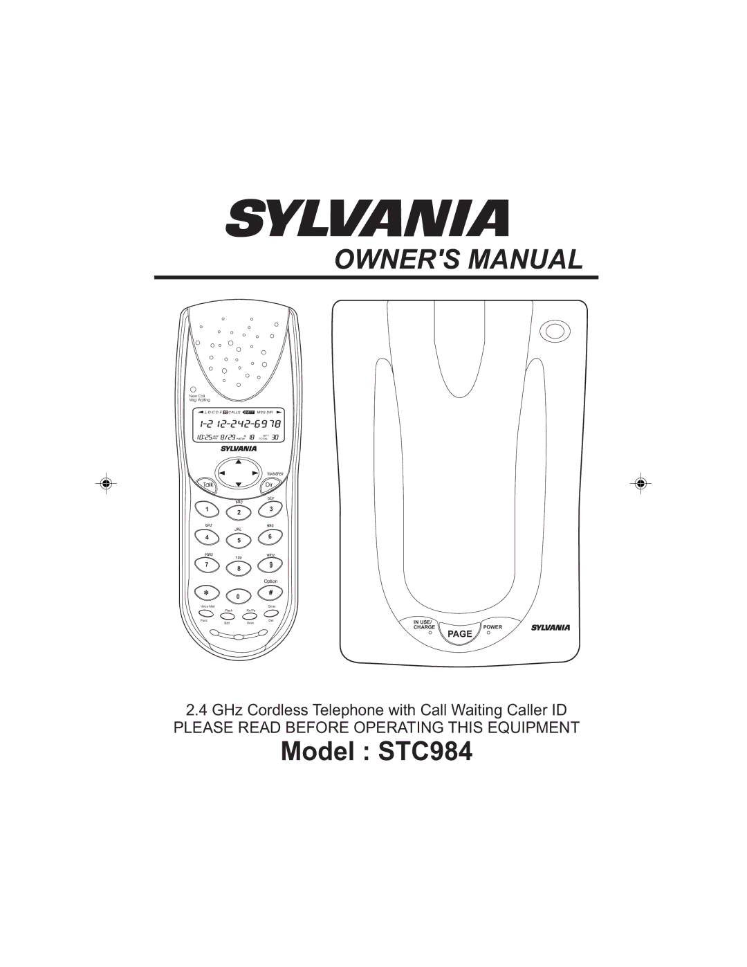 Sylvania owner manual Model STC984 