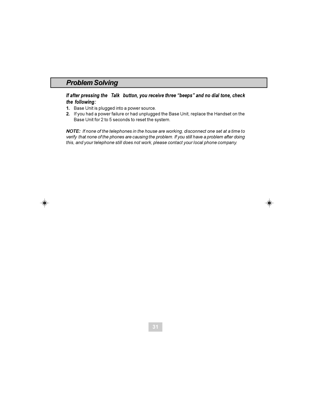 Sylvania STC984 owner manual Problem Solving 