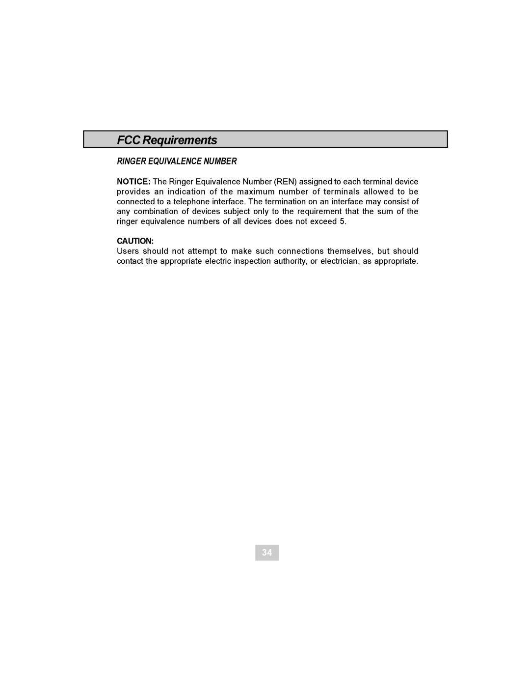 Sylvania STC984 owner manual Ringer Equivalence Number 