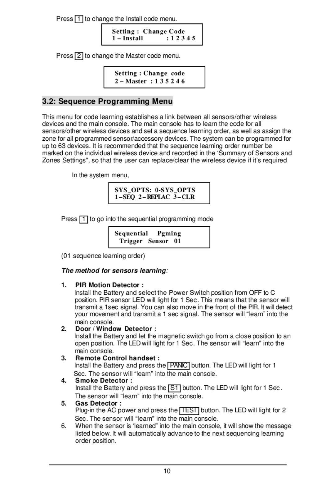 Sylvania SY4100 owner manual Sequence Programming Menu 