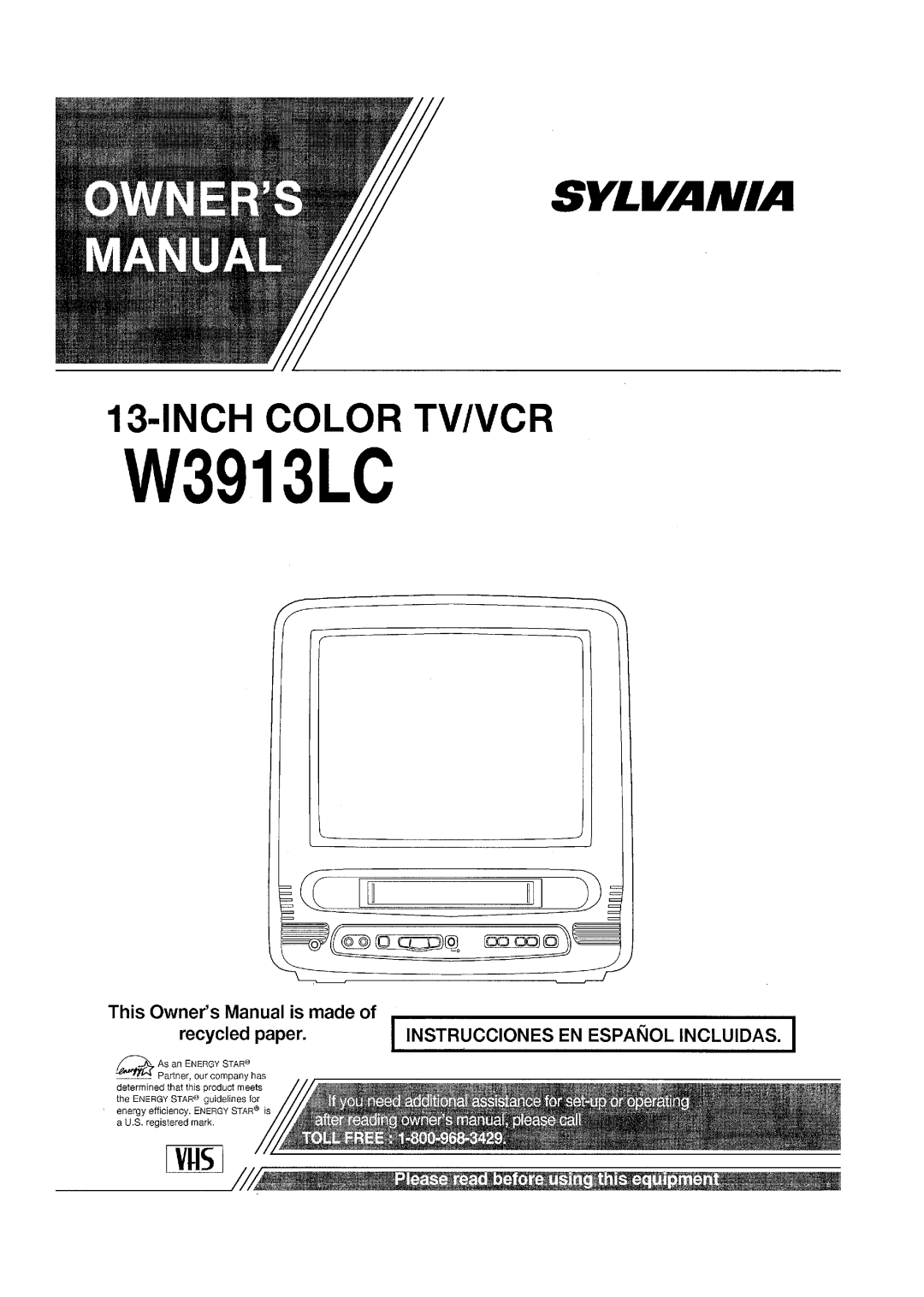 Sylvania W3913LC manual 