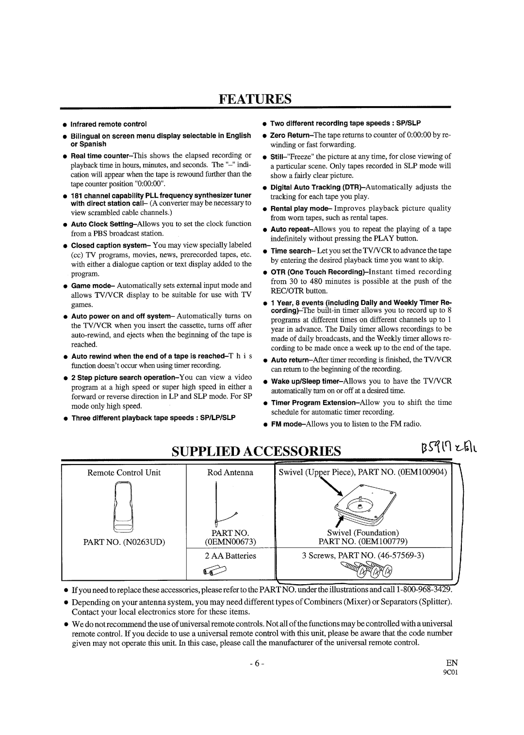 Sylvania W3913LC manual 