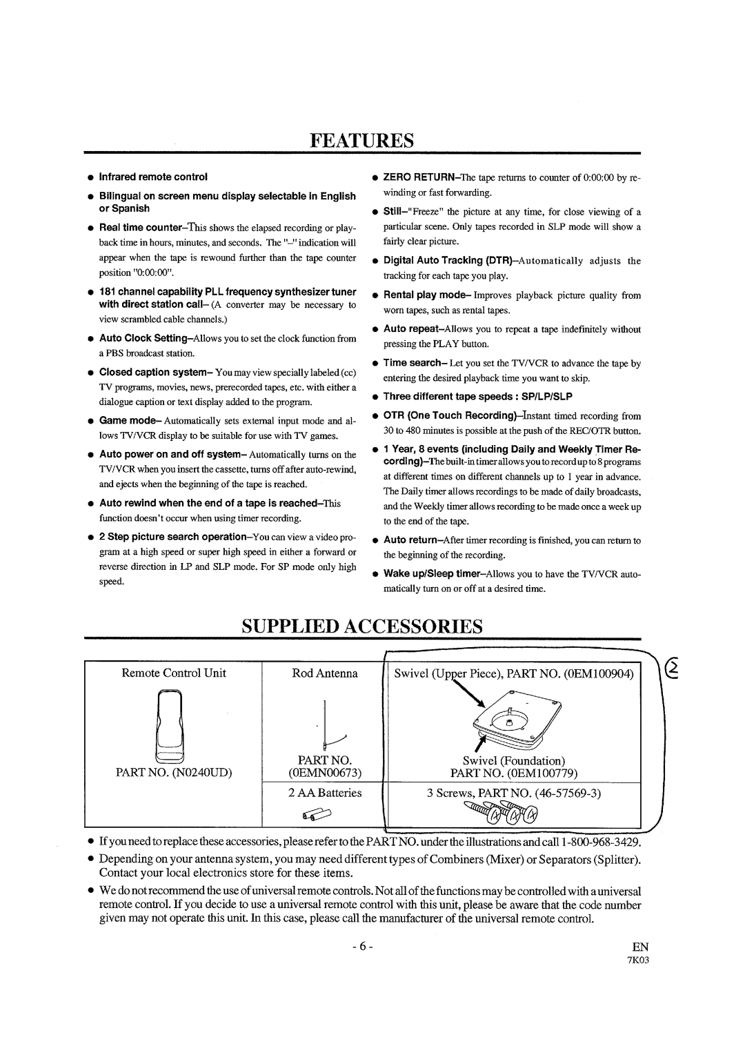 Sylvania W3913LC manual 