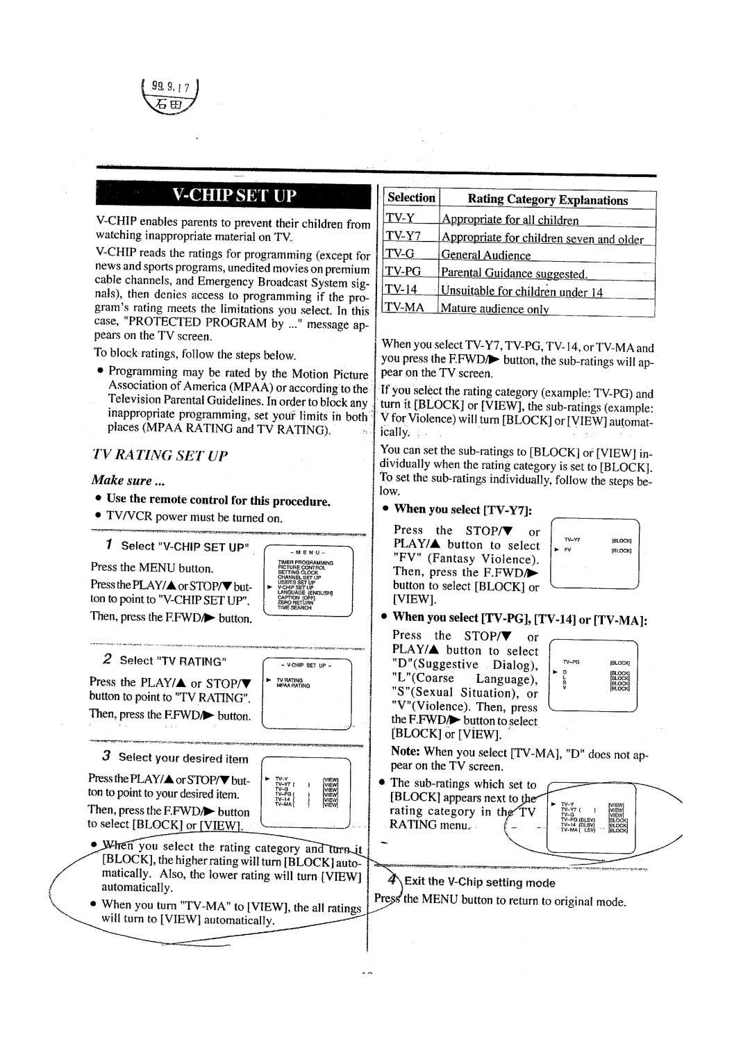 Sylvania W3913LC manual 