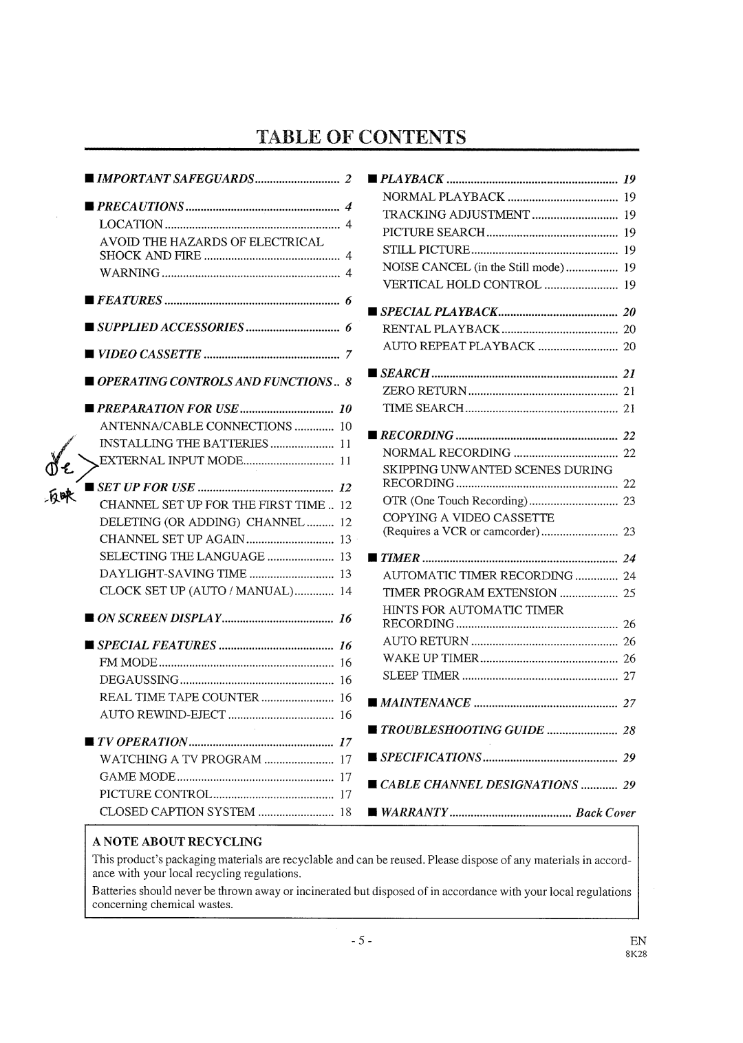 Sylvania W3913LC manual 