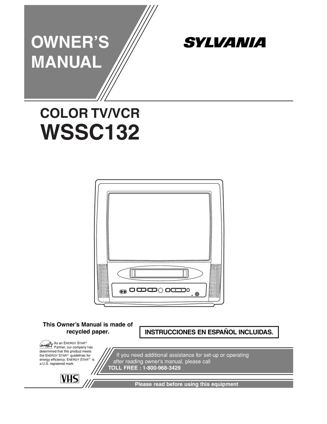 Sylvania WSSC132 owner manual 