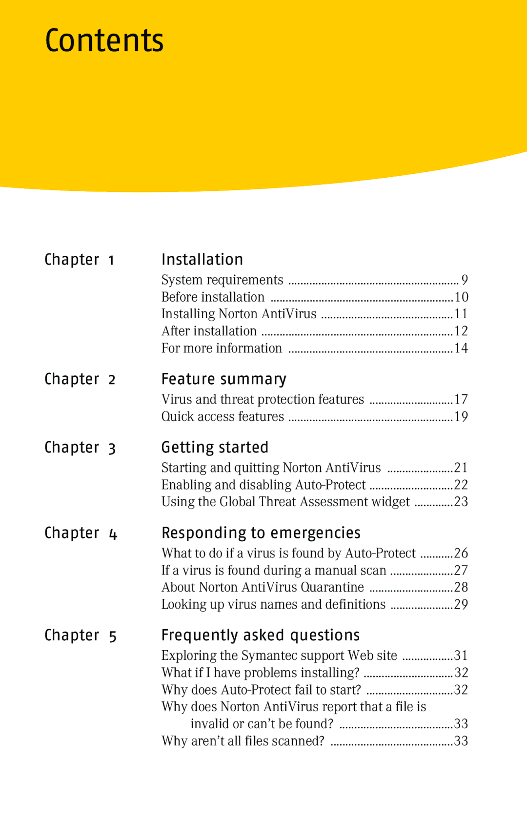 Symantec 10 manual Contents 