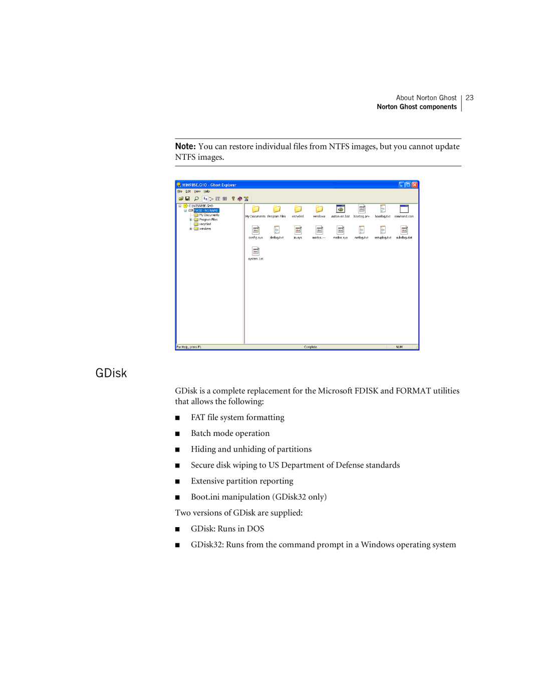 Symantec 10024709 manual GDisk 