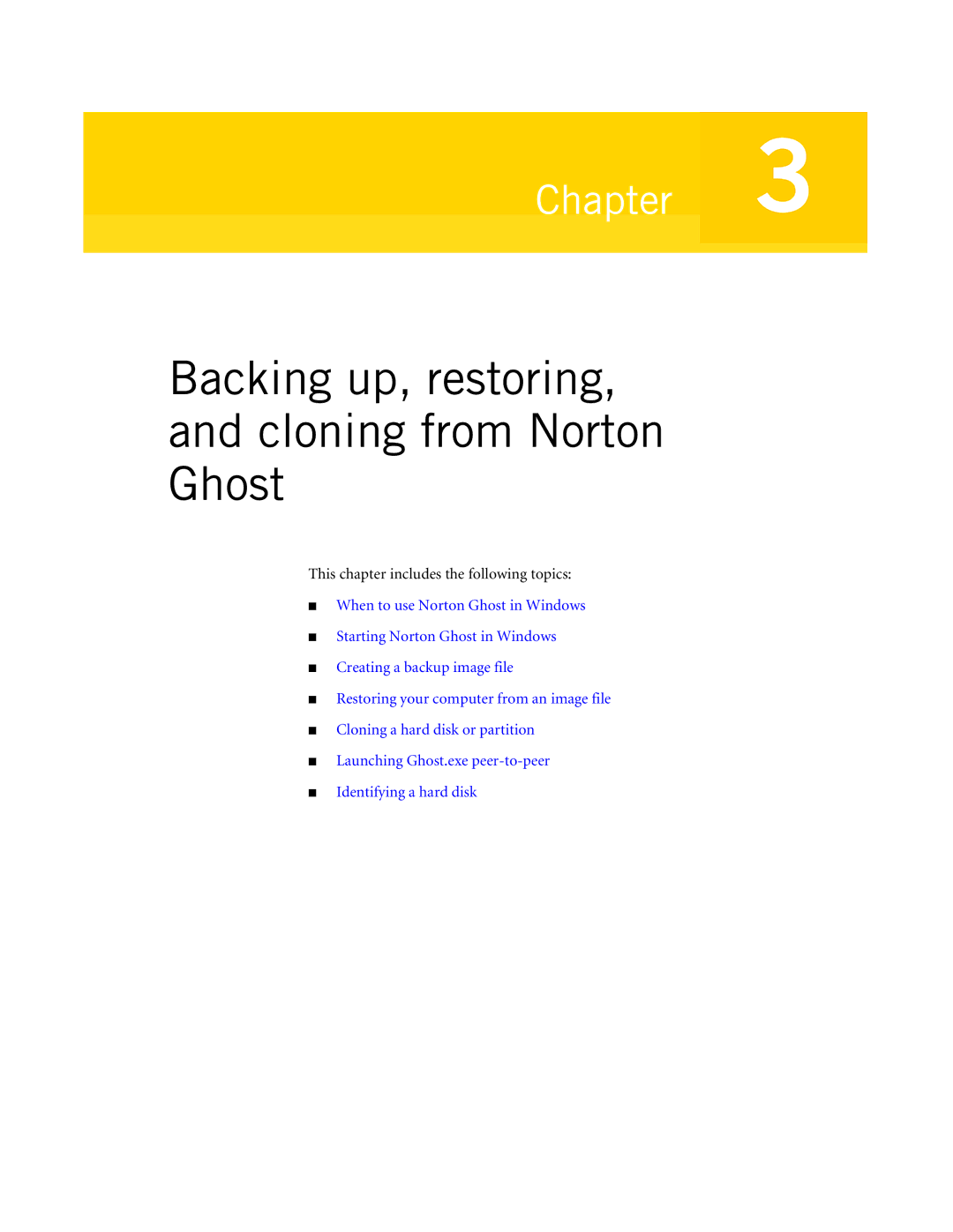 Symantec 10024709 manual Backing up, restoring, and cloning from Norton Ghost 