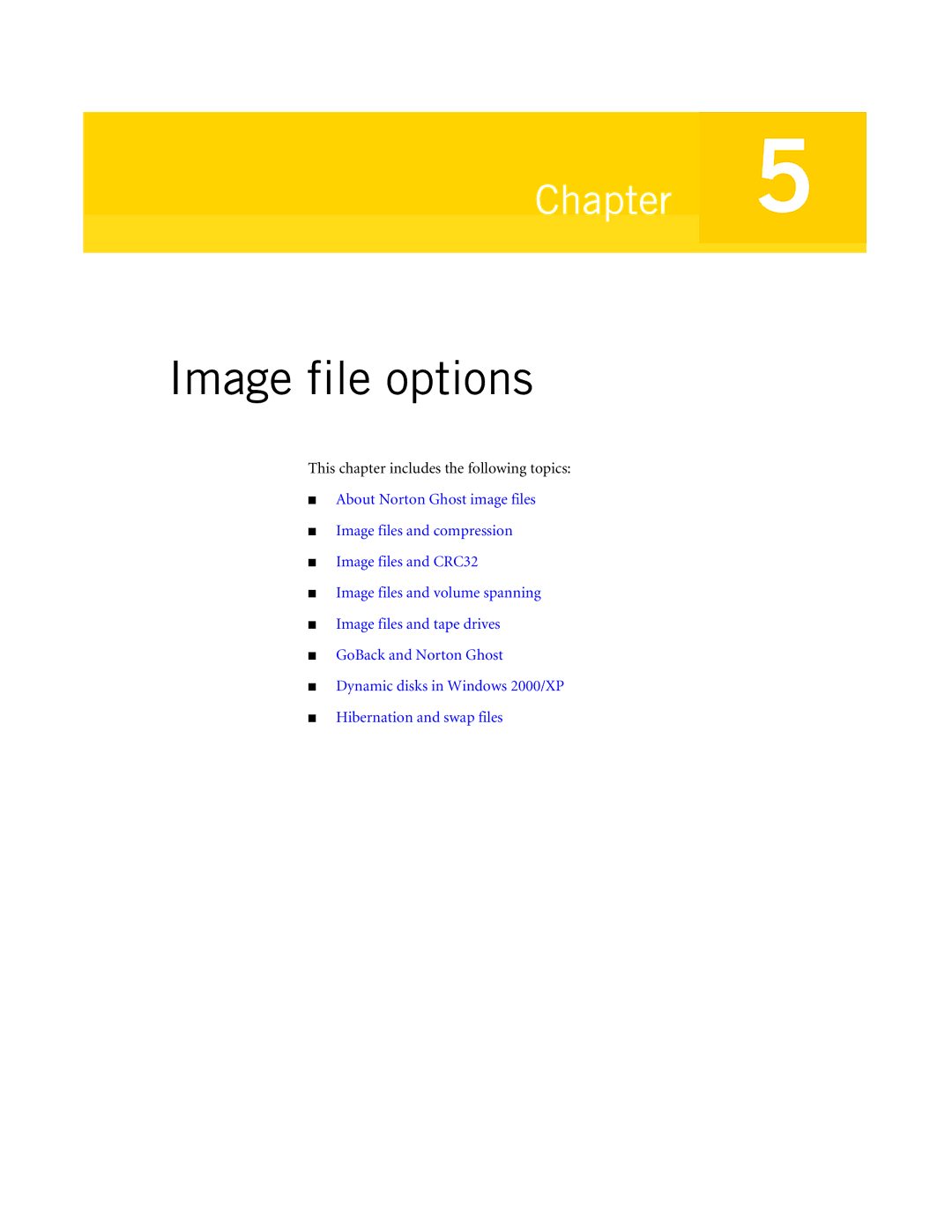 Symantec 10024709 manual Image file options 