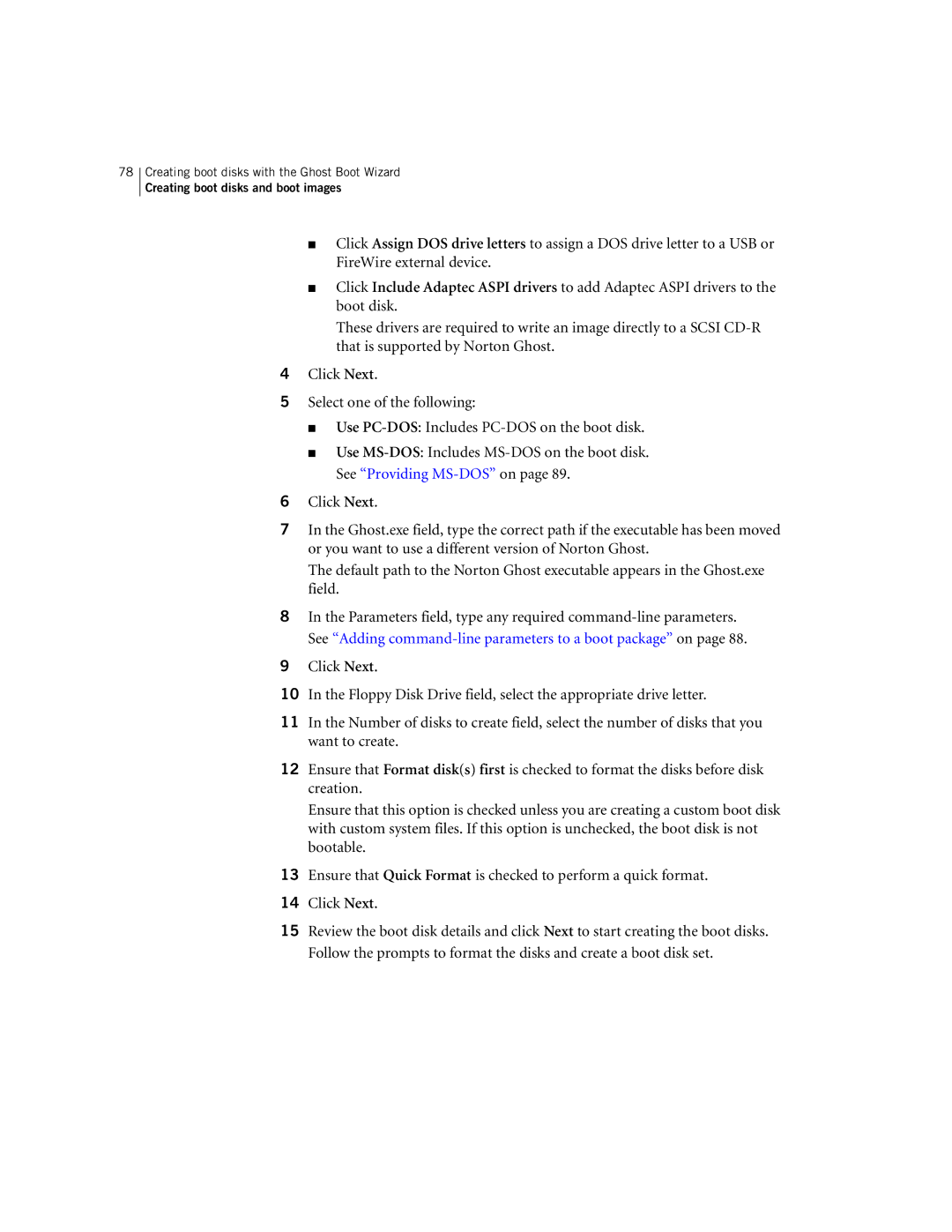 Symantec 10024709 manual Creating boot disks and boot images 