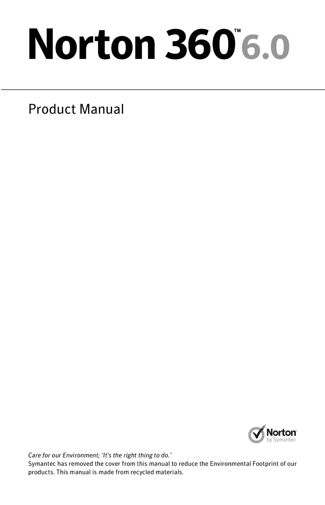 Symantec 11022527 manual Product Manual 