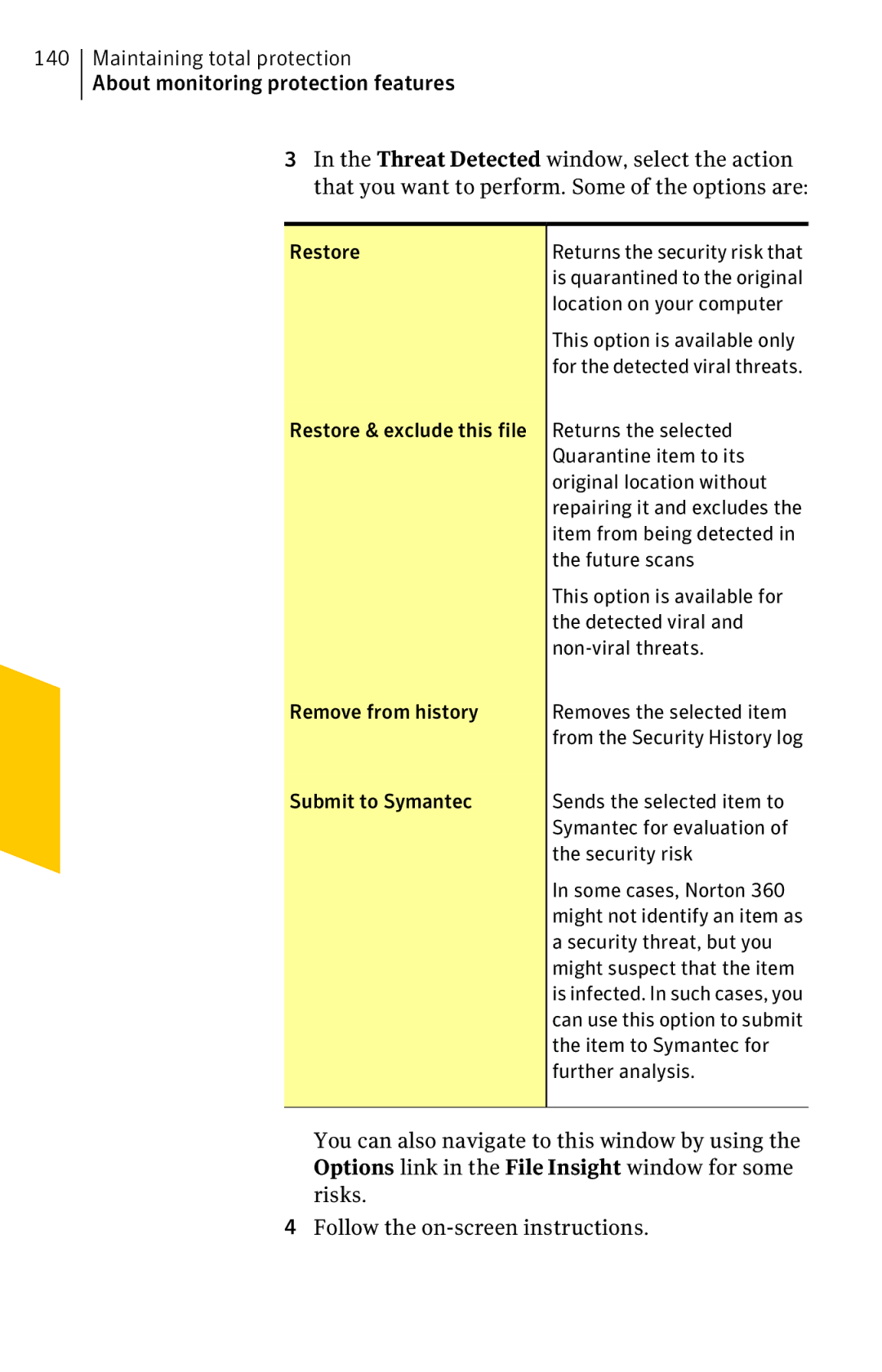 Symantec 11022527 manual Detected viral, Non-viral threats, Security risk, Some cases, Norton, Security threat, but you 