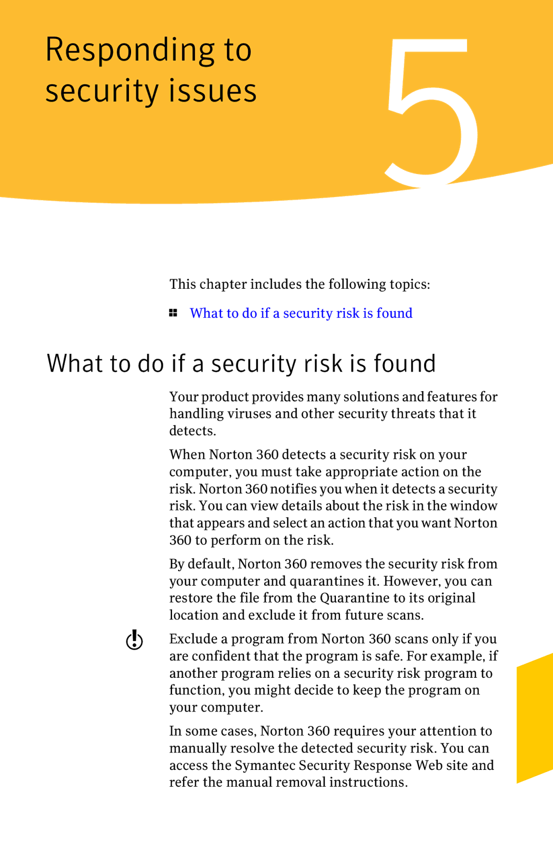 Symantec 11022527 manual What to do if a security risk is found 