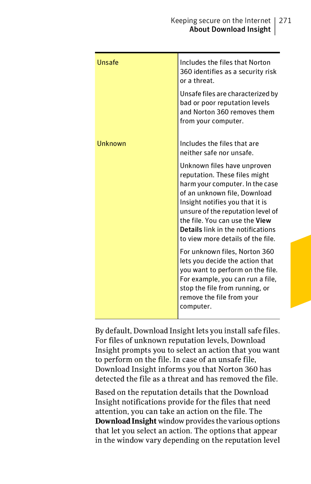 Symantec 11022527 manual About Download Insight 