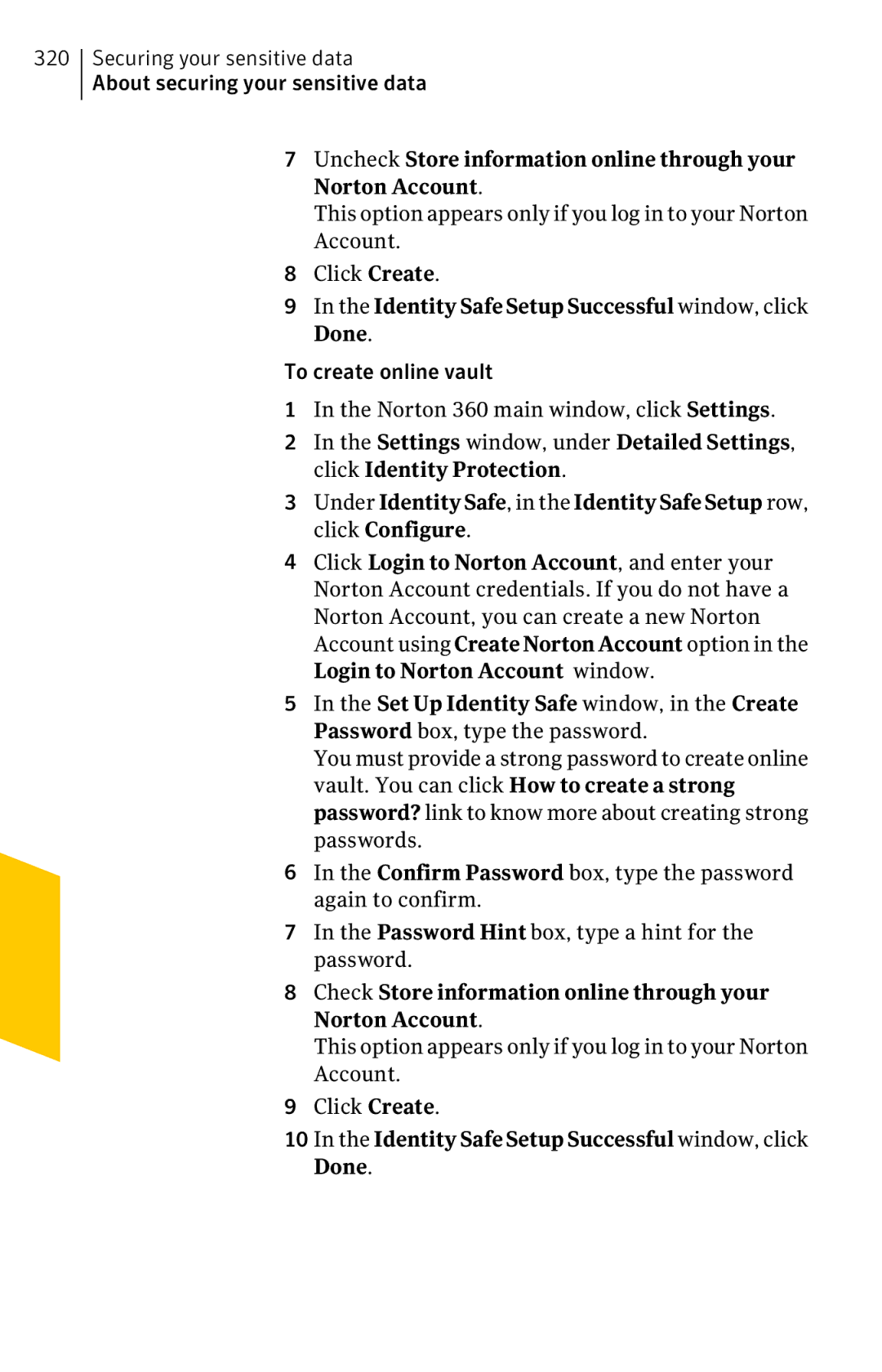 Symantec 11022527 manual IdentitySafeSetupSuccessful window, click Done 