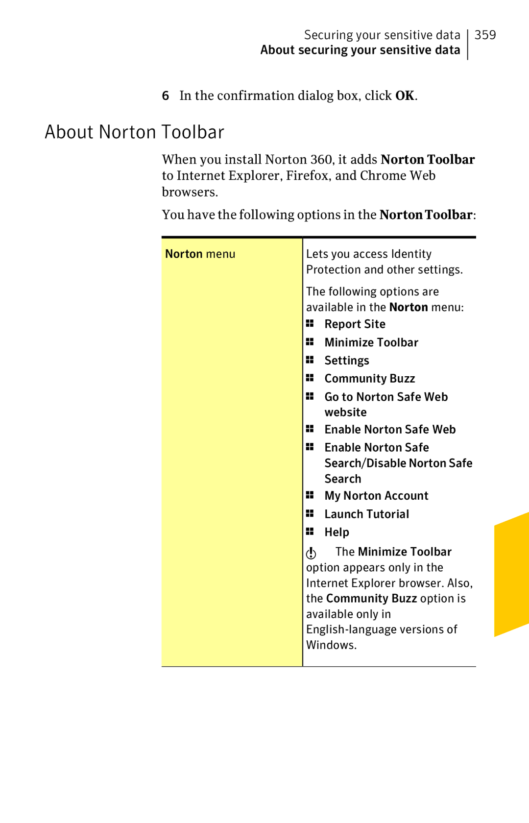 Symantec 11022527 manual About Norton Toolbar 