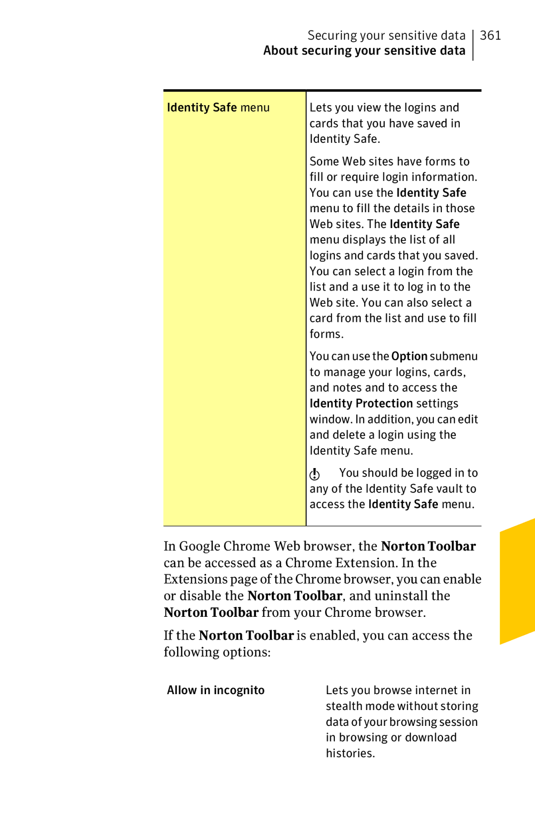 Symantec 11022527 manual Allow in incognito, Browsing or download, Histories 