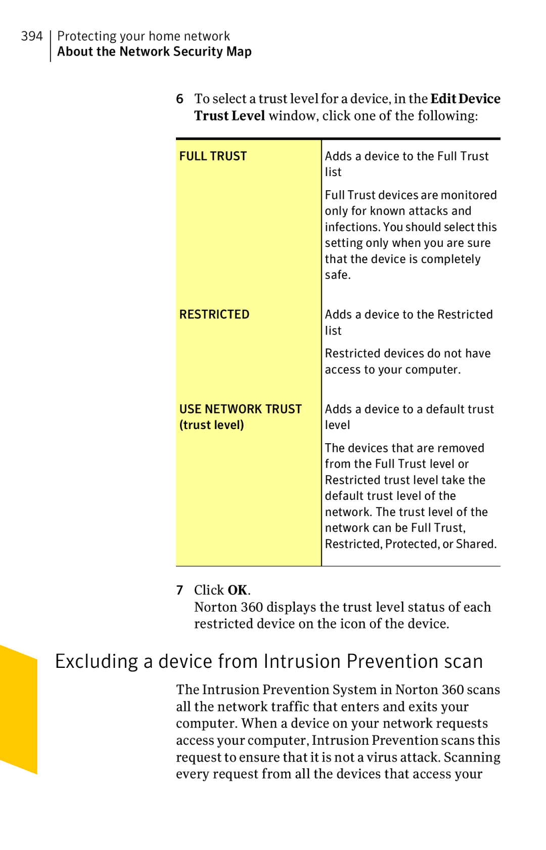 Symantec 11022527 manual Excluding a device from Intrusion Prevention scan 