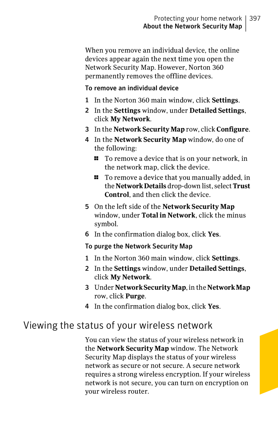 Symantec 11022527 manual Viewing the status of your wireless network 